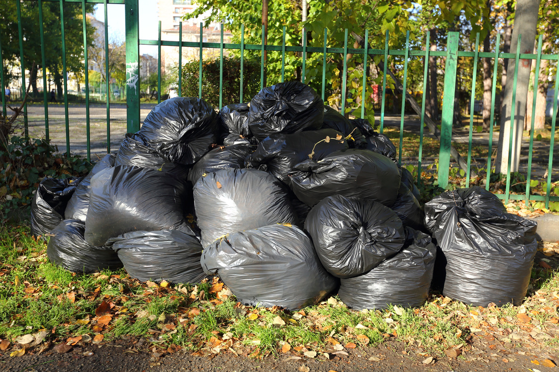 pile of trash bags
