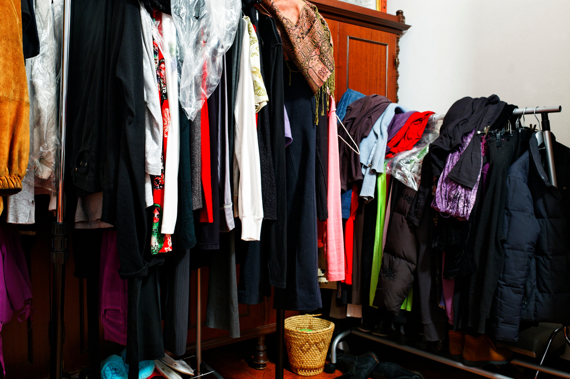 Messy Closet Cabinet. Color Image